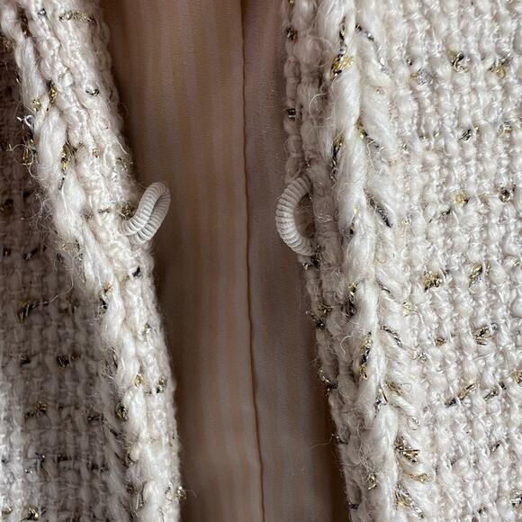 J.Crew Metallic Tweed Blazer Jacket in Off White - Size 10 ** - Picture 9 of 15